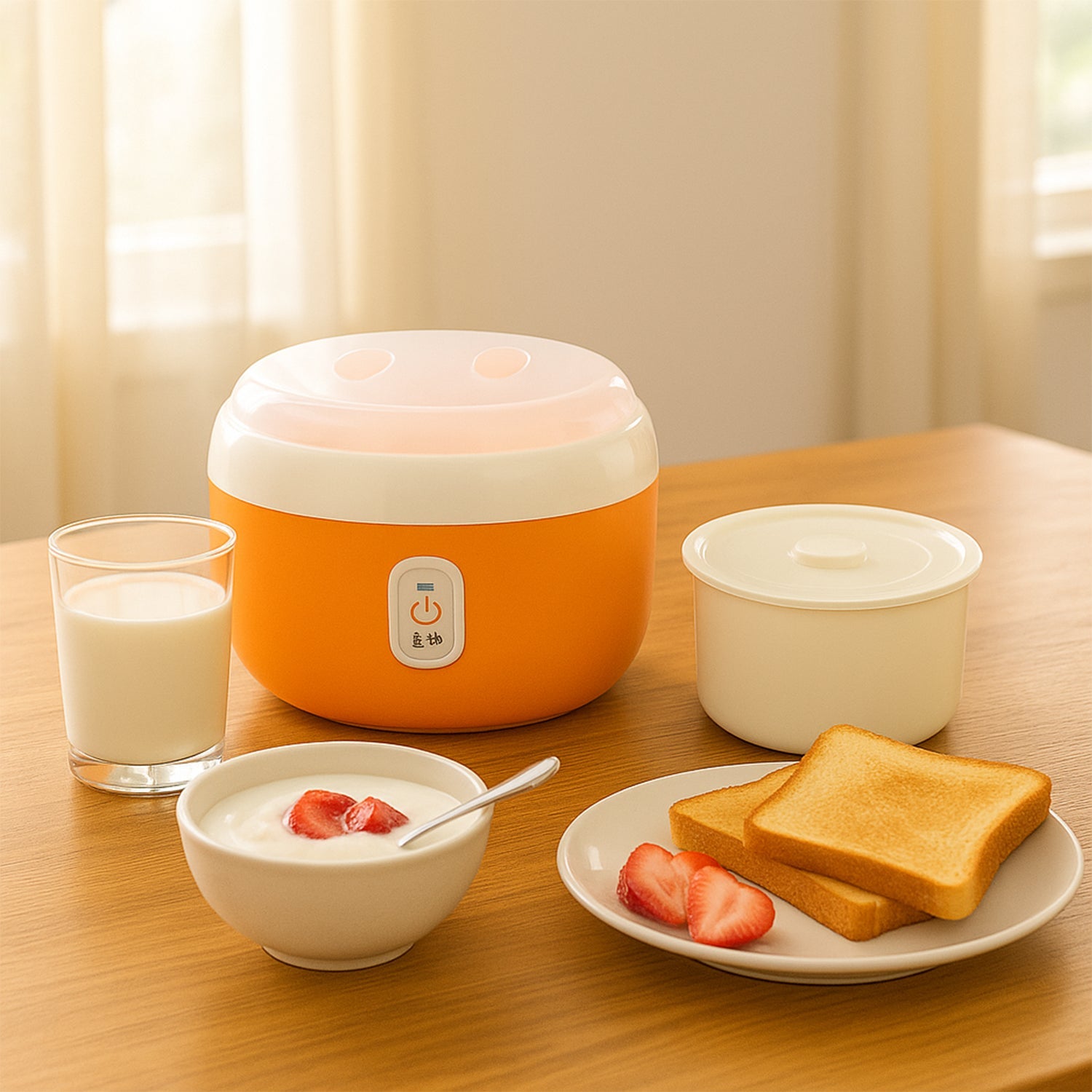 Orange ELECTRONIC YOGURT MAKER, AUTOMATIC YOGURT MAKER MACHINE 1L YOGHURT PLASTIC CONTAINER FOR HOME USE Orange ELECTRONIC YOGURT MAKER, AUTOMATIC YOGURT MAKER MACHINE 1L YOGHURT PLASTIC CONTAINER FOR HOME USE